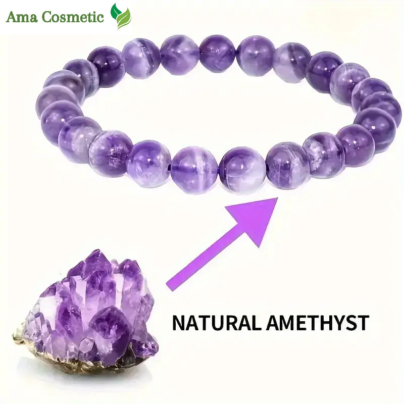 سوار حجر الأماتيست الطبيعي – طاقة الصفاء والحماية